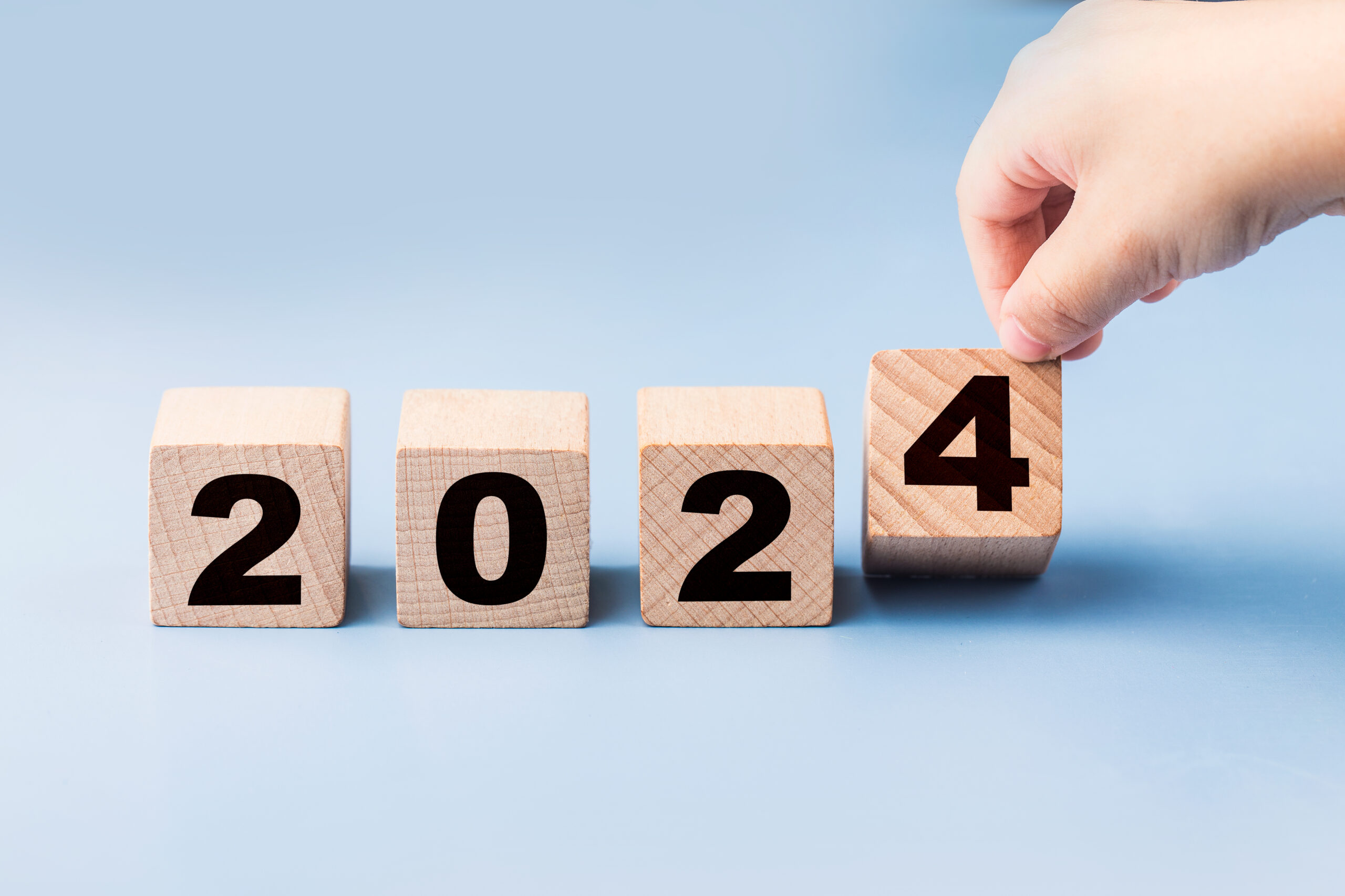 symbolize the change from 2023 to the new year 2024. 2024 happy new year concept.
