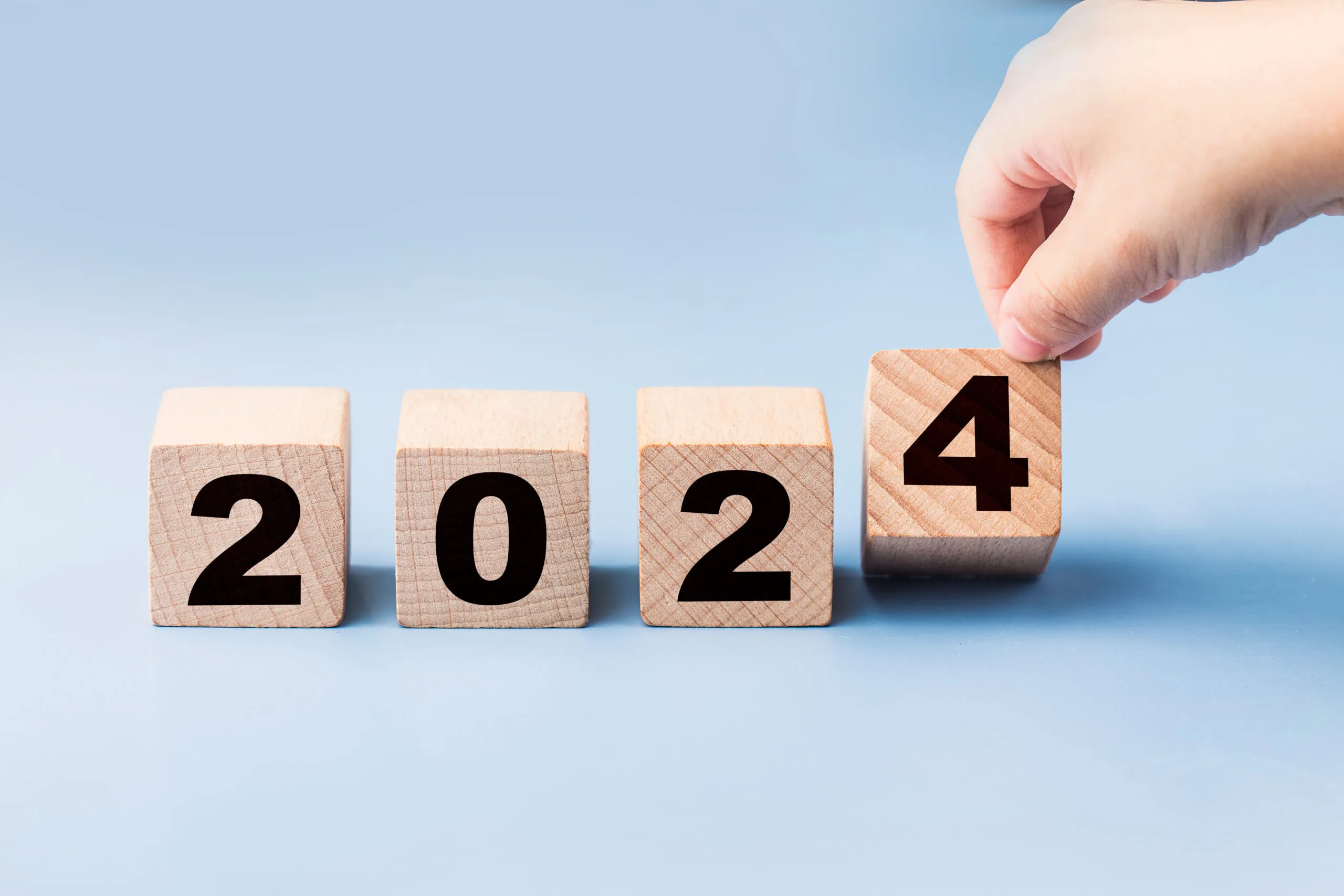 symbolize the change from 2023 to the new year 2024. 2024 happy new year concept.
