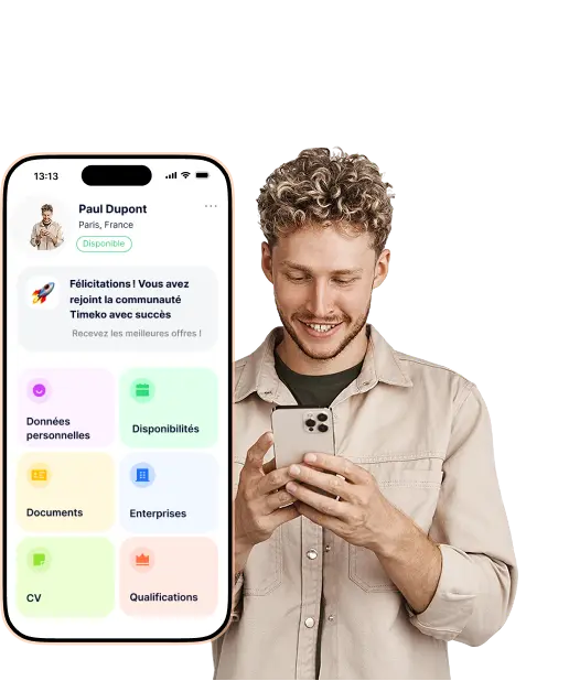 Interface de gestion des talents sur Timeko